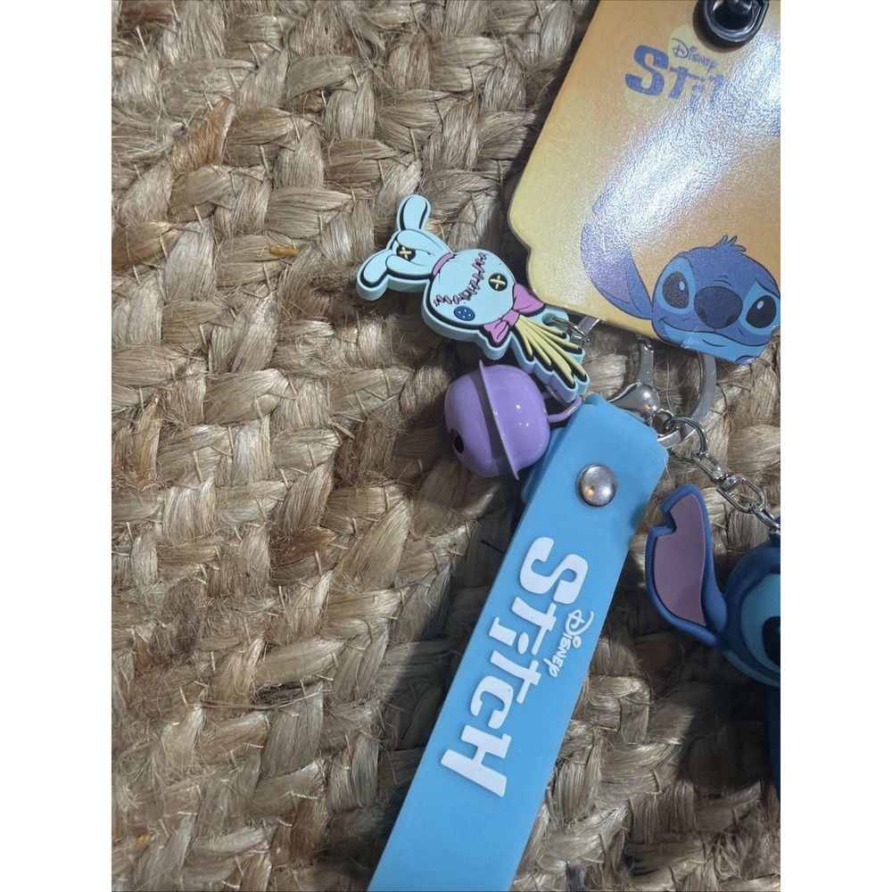 Disney Stitch and Scrump Wristlet Keychain Bag Charm w/Bell - Picture 6 of 8